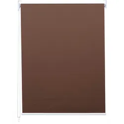 Rollo MCW-D52, Fensterrollo Seitenzugrollo Jalousie, Sonnenschutz Verdunkelung blickdicht 70x230cm ~ braun