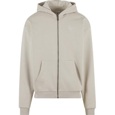 Kapuzensweatshirt KARL KANI "Karl Kani KK Small Signature Essential Ziphoodie", Herren, Gr. S, beige, 80% Baumwolle, 20% Polyester, Rundhals, Sweatshirts
