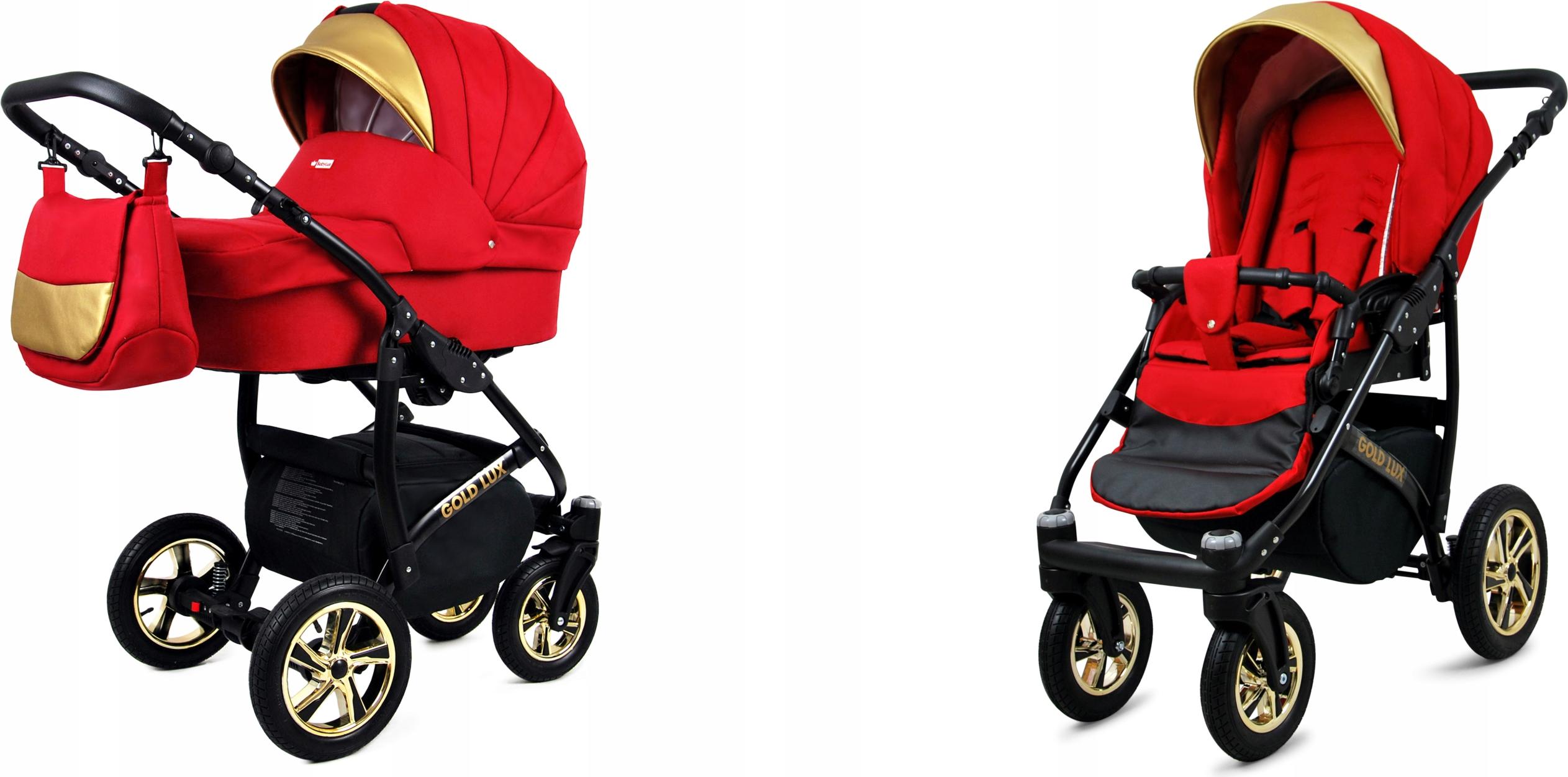 BabyLux Gold Lux | 2in1 Kinderwagen Set | Scarlet | Kombikinderwagen | Kinderwagenset | Buggy +