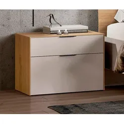Clara Home Nachttisch Porto Lack Grau / Asteiche