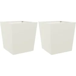 Helloshop26 - Pflanzkasten Hochbeet Blumenbeet Garten Terrasse 2er-Set 50 x 50 x 50 cm weißer Stahl 02_0038989