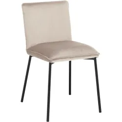 Stuhl Darla Beige Velours Gepolstert