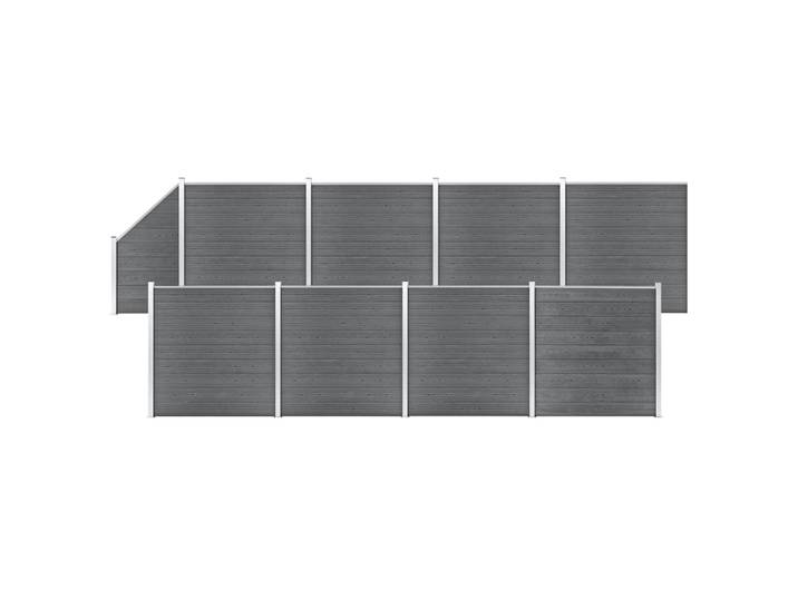 vidaXL WPC Zaun-Set 8 Quadrate + 1 Schräge 1484x186 cm Grau