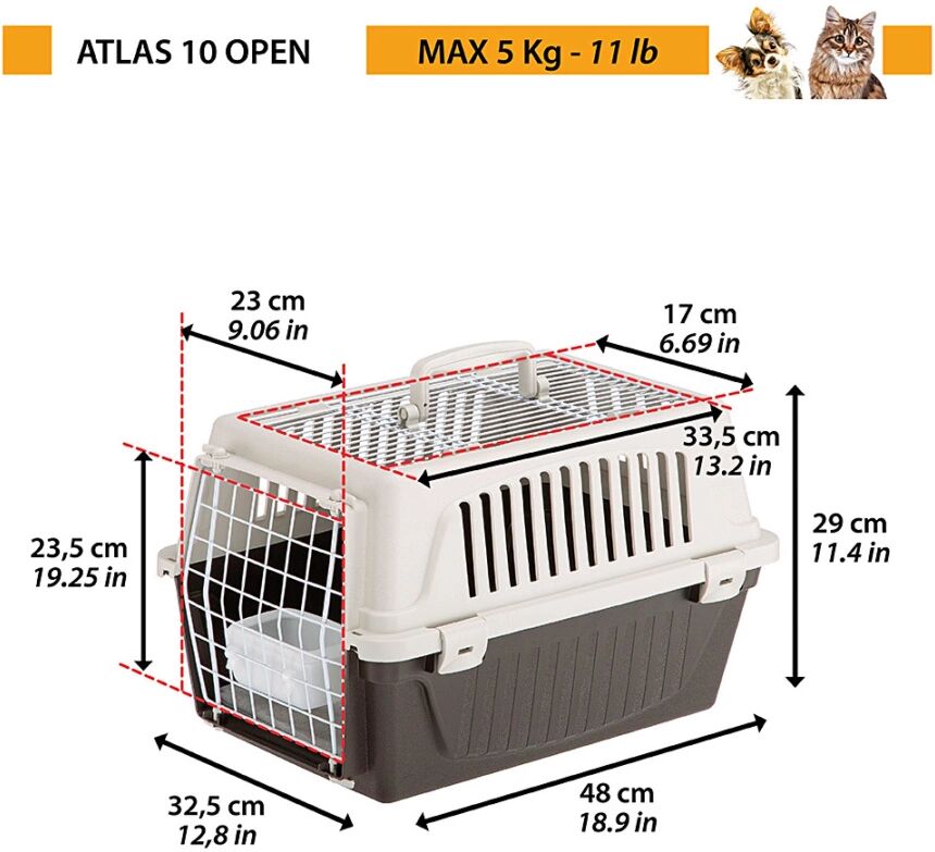 Ferplast TRASPORTINO ATLAS 10 OPEN MARRONE