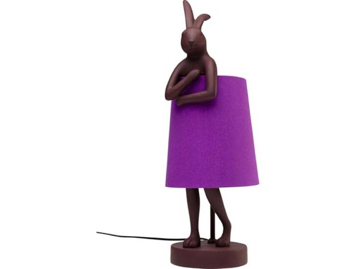Kare Design Tischleuchte Animal Rabbit, Rot/Lila, Hasenleuchte, Tischlampe, Schlafzimmerlampe, Tiermotiv, kein Leuchtmittel enthalten, 50x17x20 cm (H/B/T)