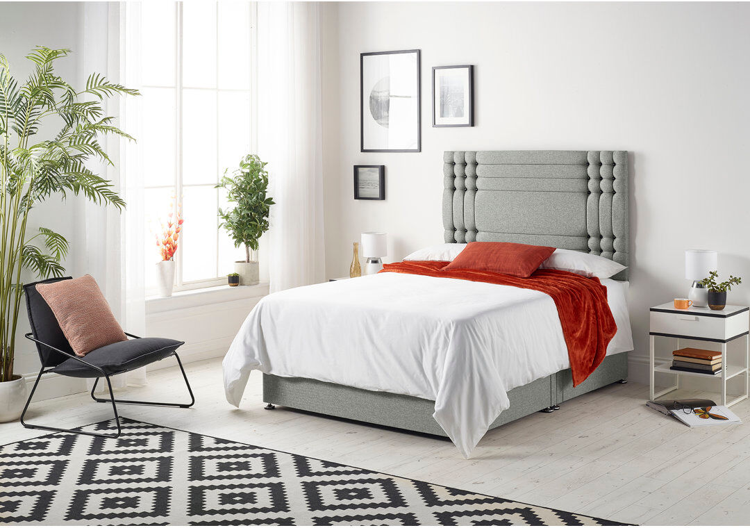 Ebern Designs Dennishia Bed with Mattress Charcoal Double (4'6)