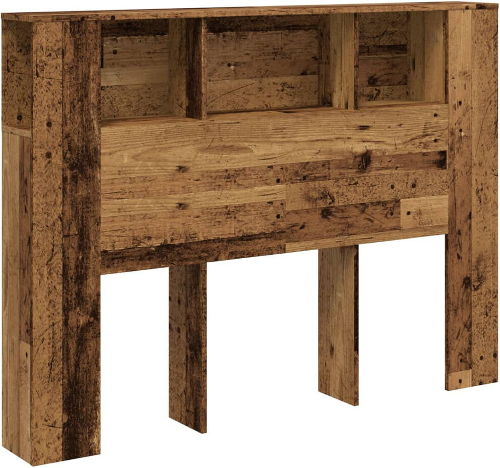 17 Stories Headboard Cabinet Engineered Wood Old Wood Double (4'6)
