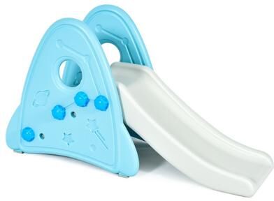 Costway Freestanding Baby Slide Indoor First Play Climber Slide Set for Boys Girls -Blue