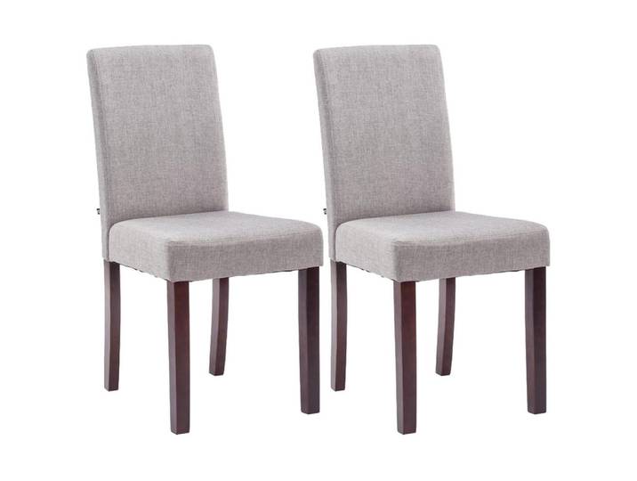 CLP Stuhl 2er Set Stoff hellgrau, Hellgrau, Holz, 41x91x47 cm, Esszimmer, Stühle