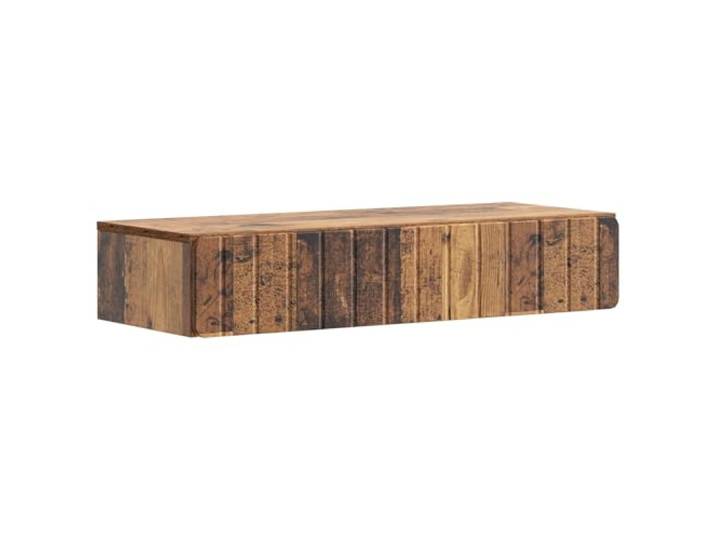 KLGBNCVE Wandmontierter Beistelltisch Altholz 87,5 x 34,5 x 17 cm Holzwerkstoff, rechteckig, Wohnzimmer, Deko-Ablage, Wandmontage, platzsparend, feuchtes Tuch