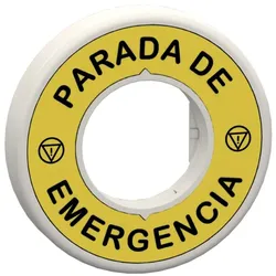 Schneider Electric ZBY9W2B430 Beleuchtbares Schild für Not-Aus/Not-Halt, 1 LED rot, 24V, PARADA DE EMERGENCIA