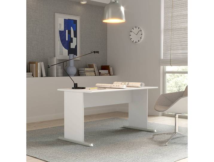 Bureau 144cm Blanc/Blanc