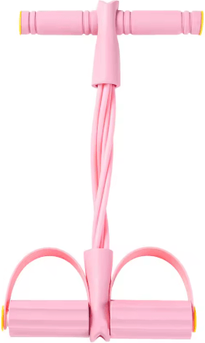 Inspire Picks Four Tube Pedal Resistance Band Multi Functional Abdominal Tension Rope For Home Fitness pink