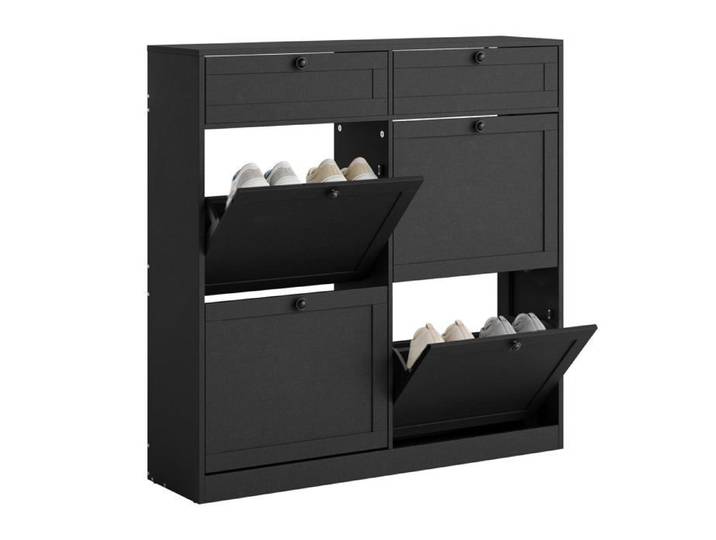 Tilt-Down Shoe Cabinet Custom White Household Slim Minimalist