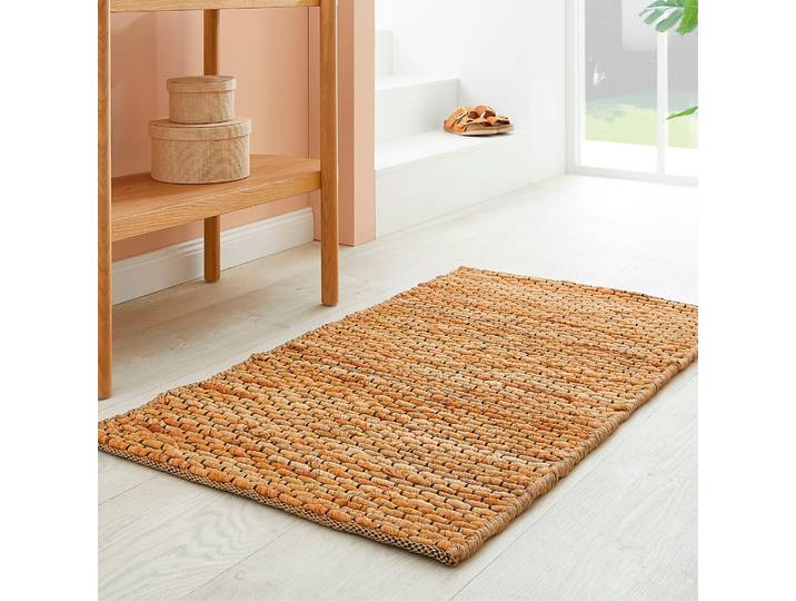 Teppich ANDIAMO Manaus , beige (creme), B:65cm H:10mm L:130cm, Obermaterial: 80% Jute, 20% Baumwolle, Teppiche, Teppich, Handweb-Teppich, Wohnzimmer