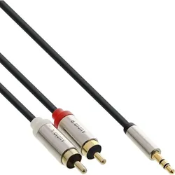 INLINE Slim Audio Kabel Klinke 3,5mm ST an 2x Cinch ST, 2m