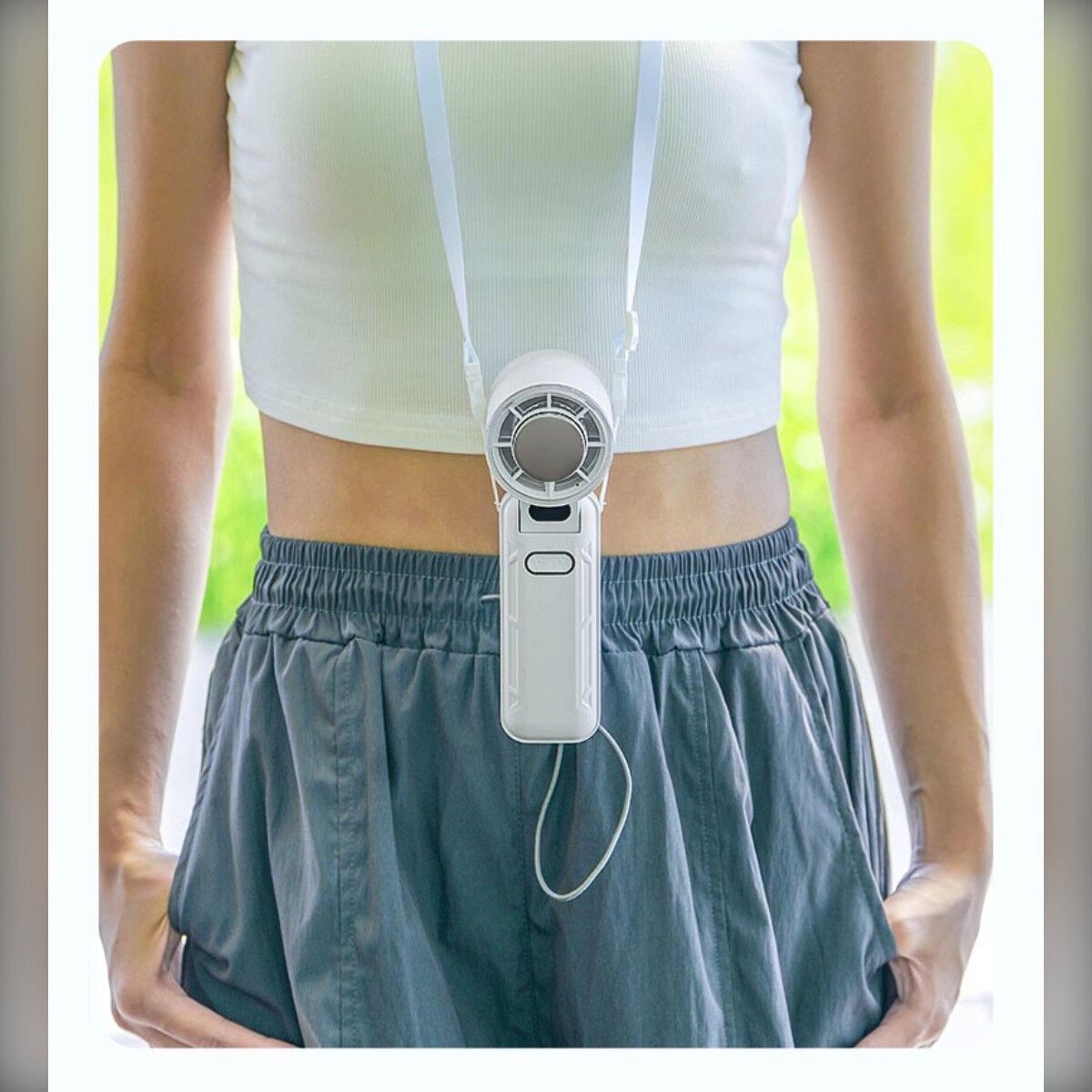 INF Faltbarer Kühlventilator – Tragbarer wiederaufladbarer 3600mAh thermoelektrischer Ventilator mit Eis-Kompressionsmodus, Blau