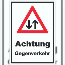 HB-Druck Aufkleber Achtung Gegenverkehr A8 (52x74mm)