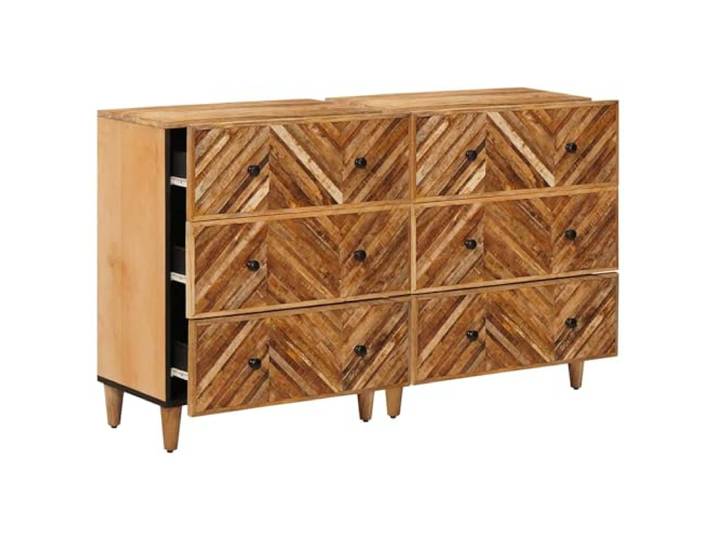 GFEROMRF Stauraumschrank 2er Set Braun 60 x 33,5 x 75 cm Massivholz Mango Massives Mangoholz, Messingknöpfe, rechteckiges Design, Innenbereich, pflegeleicht
