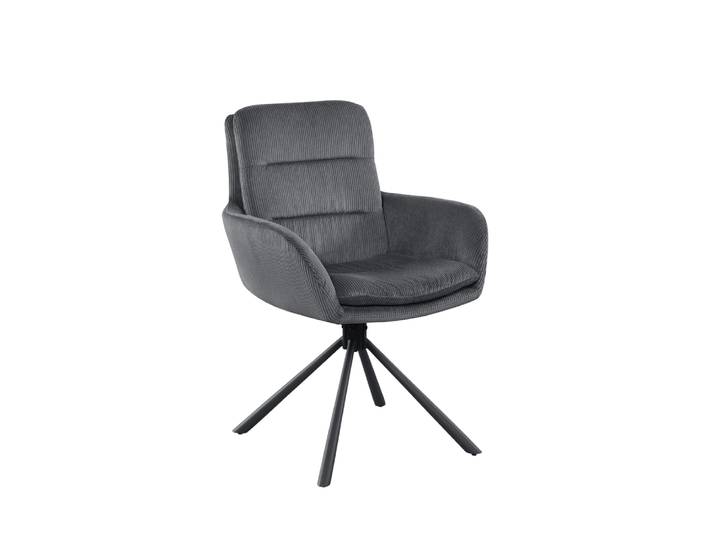 Armlehnstuhl, Cord-Optik, Schwarz, 80,5×60×64 cm, Ergonomisch, Modern