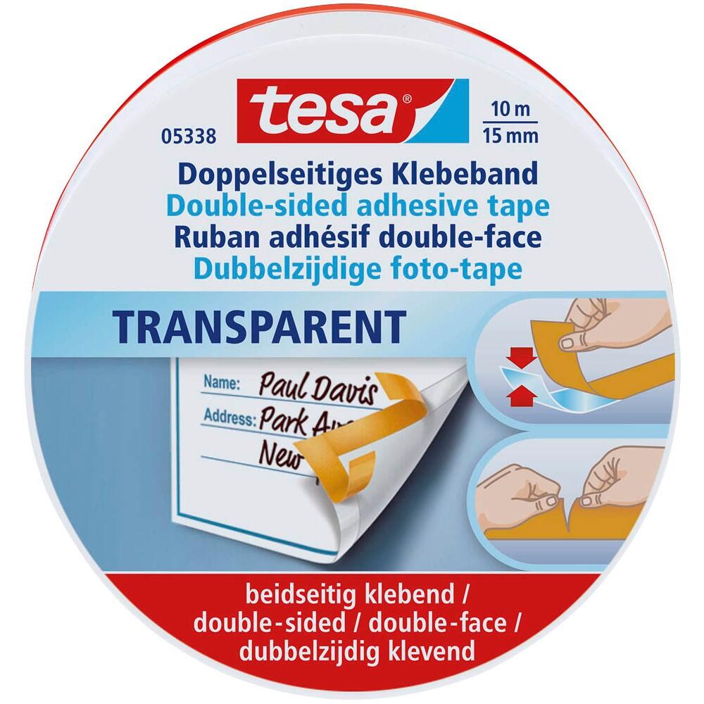 tesa doppelseitiges Klebeband 15 mm x 10 m transparent 05338-00000-01