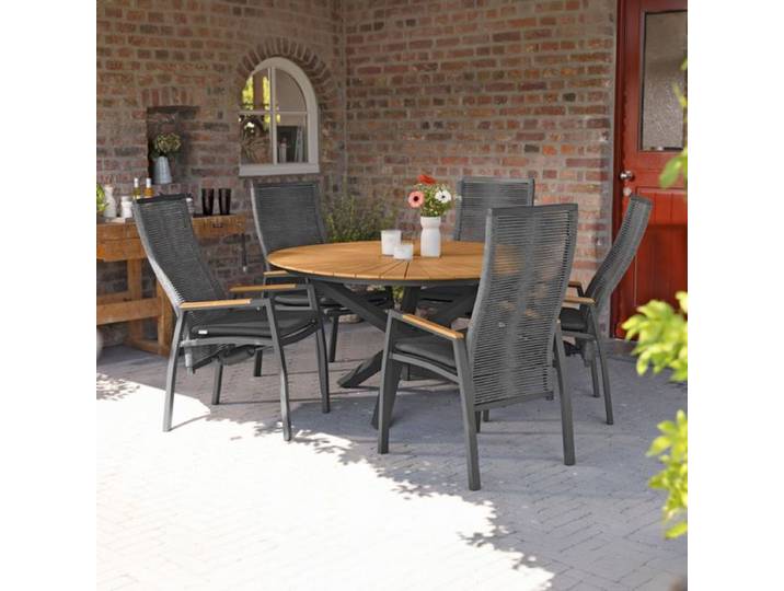 Interliving 7011 Gartenmöbel-Set M (5 Plätze) Tisch Ø140cm