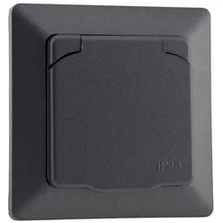 ChiliTec MILOS Schutzkontakt-Steckdose IP44 mit Klappdeckel Anthrazit 250 V 16 A – 23049