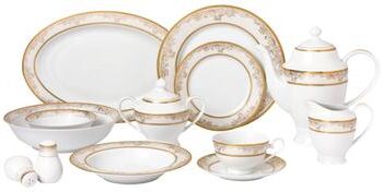 Lorren Home Trend 57-piece Bone China Dinnerware Set for 8 People - Chloe