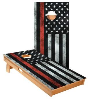 Skip's Garage Thin Red Line Cornhole Boards