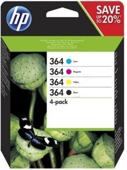 HP Nr. 364 B C M Y Blæk, Blister, Sampak