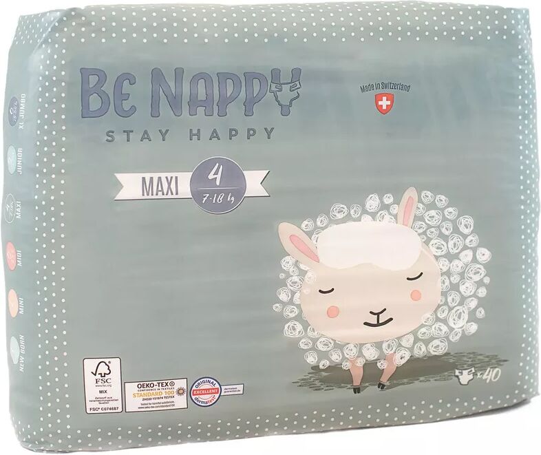 BE NAPPY - Windel Maxi 7-18 kg Gr. 4, 40 Stück