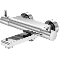 Serie 100 Wanne/Brause-Aufputzthermostat mit schwenkbaren Auslauf und integriertem Umsteller chrom