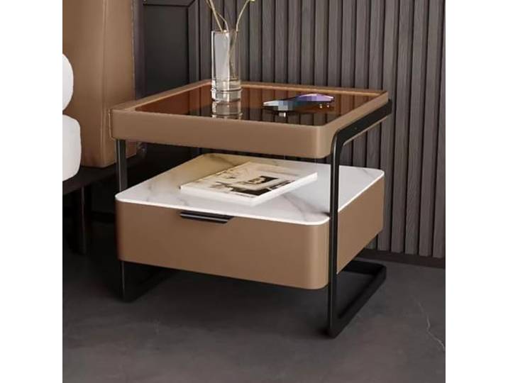 ZXDGsdrdtW Nachttisch, Nachttisch-Set, minimalistischer und praktischer Nachttisch(Light Brown)