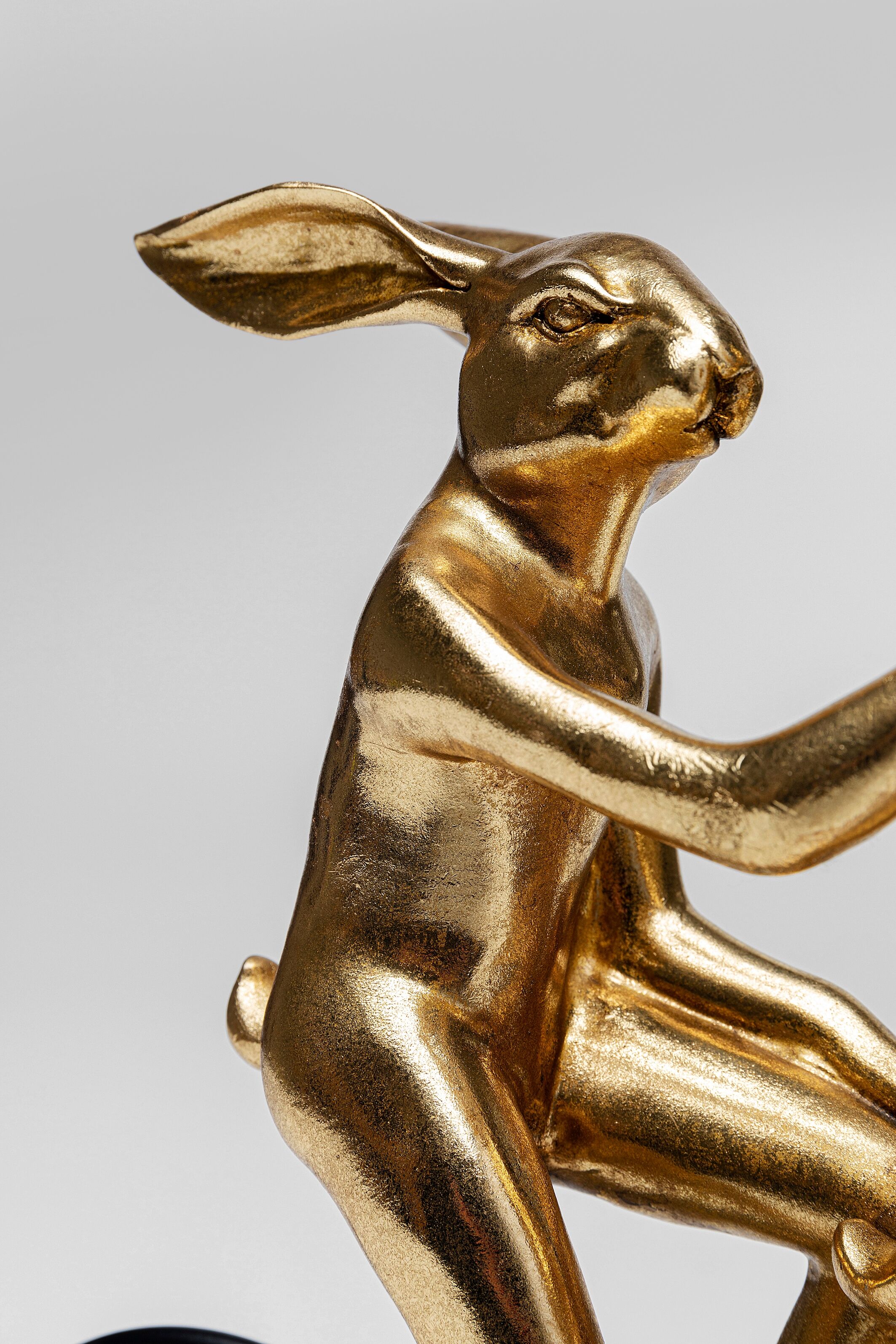 Dekoobjekt KARE DESIGN "Deko Objekt Tandem Rabbits 34cm", gold (goldfarben), B:42,5cm H:34cm T:10,5cm, Polyresin, Dekofiguren, Dekoobjekt goldfarben B/H/T: 42,5cm x 34cm x 10,5cm