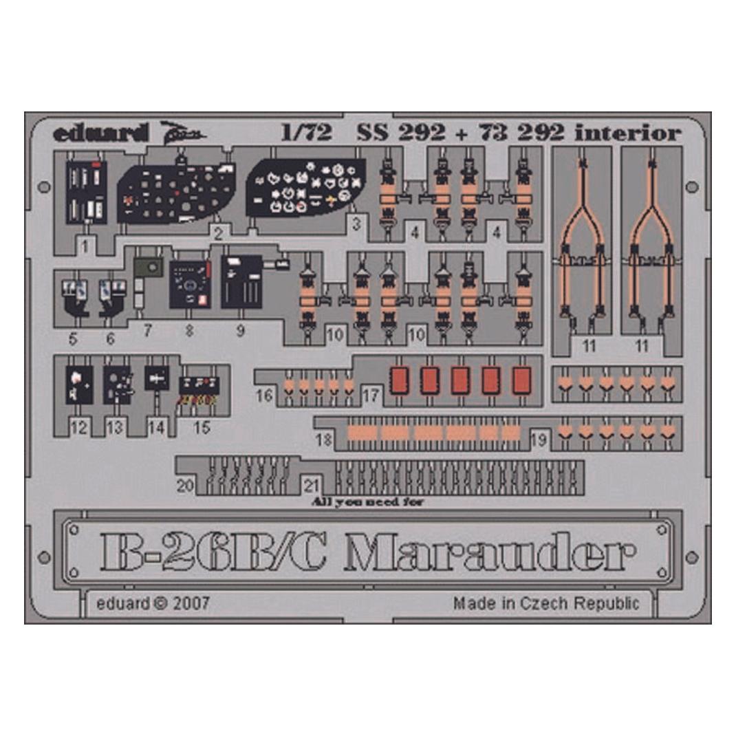 Eduard B-26B/C Marauder interior für Hasegawa-Bausatz (SS292)