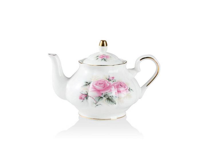 LuxusKollektion Teekanne Porzellan Teekanne Vintage Blume 850ml
