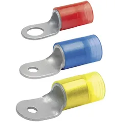 Klauke, Kabelverbindung, Isolierter Quetschkabelschuh 6525 10qmm galv. verzinkt Ringform rot