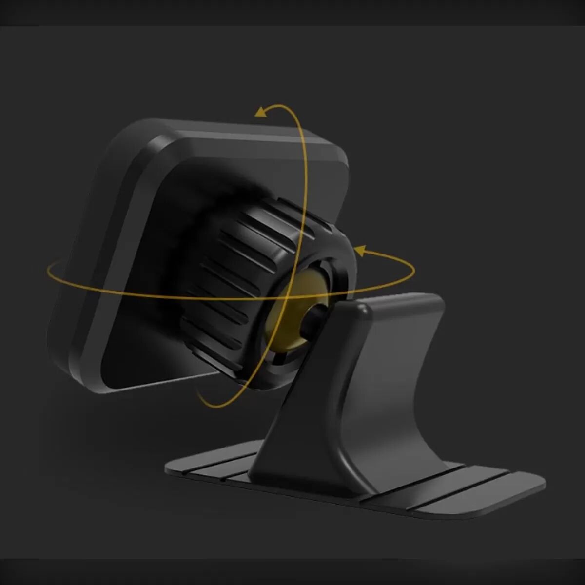 INF Kit Support Téléphonique Magnétique Arrondi Courbé - Support Silicone 360° Rotatif avec Adhésif 3M Puissant Le noir