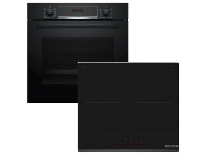 BOSCH Backofen-Set Schnellaufheizung Teleskop + Induktionskochfeld QuickStart autark 60cm