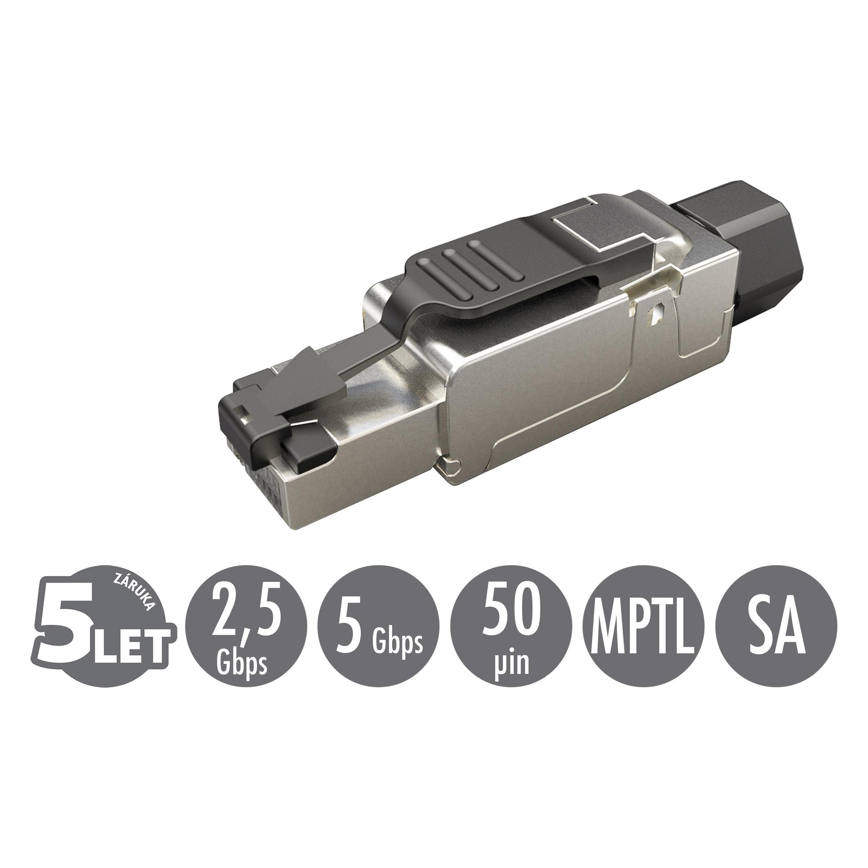 Solarix Konektor RJ45 CAT6 STP univerzální samoÅez.prÅm. (Solarstecker) (SXRJ45-6-STP-BK-SA)
