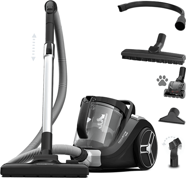 REACONDICIONADO Seminuevo Muy bueno Aspirador sin bolsa - Rowenta Compact Power XXL RO4B75, 900W, 2.5 L, Filtrado Ciclónico 3 niveles, Radio 8.8 m