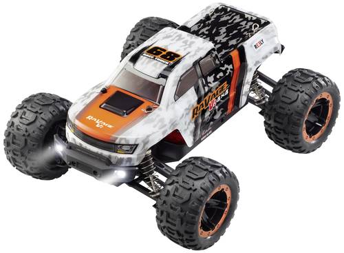 Reely RaVage 4x4 V2 Orange/Weiß Brushed 1:16 RC Modellauto Elektro Monstertruck Allradantrieb (4WD) RtR 2,4GHz inkl. Akku und