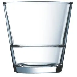 24 x Stack Up FB32 Whisky stapelb.32cl, 0,25l /-/ mit  Füllstrich - Arcoroc Transparent (gehärtet)