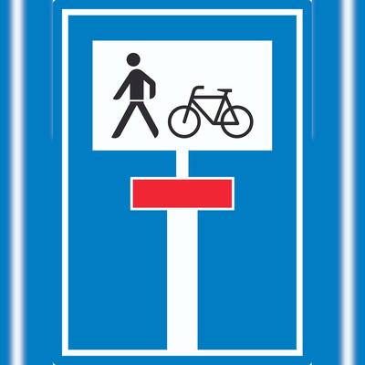 HB-Druck Sackgasse Radverkehr Fußgänger erlaubt Aufkleber A0 (841x1189mm)