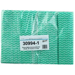Grüne Welle, Universaltücher mit Textilcharakter, grün-weiß, 55 % Viskose, 45 % Polyester, ca. 25x38 cm, 50 Tücher