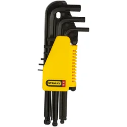 STANLEY Inbusschlüssel, Kugelkopf-Sechskantschlüssel 1,5-10 mm, 9 Stück.