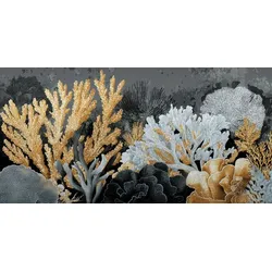 EUROART Wandbild 50 x 100 cm Reef I Aluminium Gold
