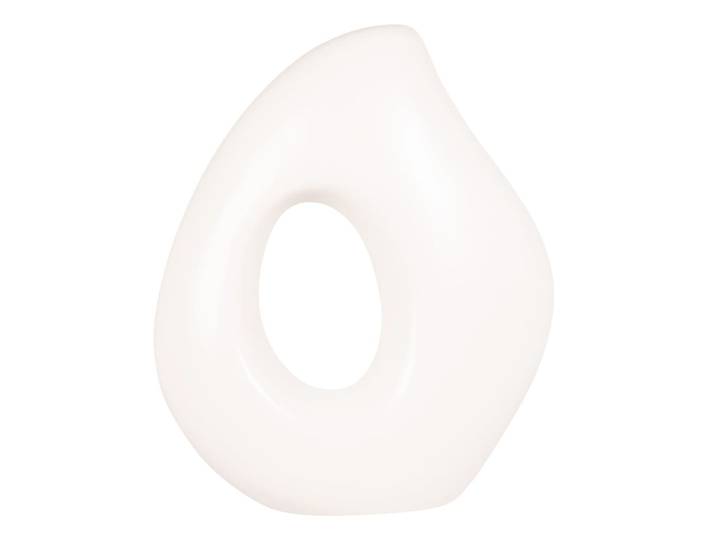 Abstrakte Statuette aus Keramik H35cm, weiß