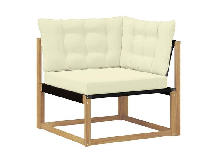 vidaXL Sofaelement Outdoor Ecksofa Massivholz Weiß