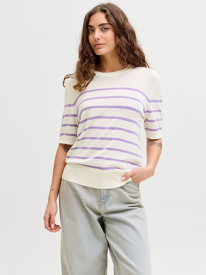 JJXX Shirt "Layla" in Creme/ Lila - M